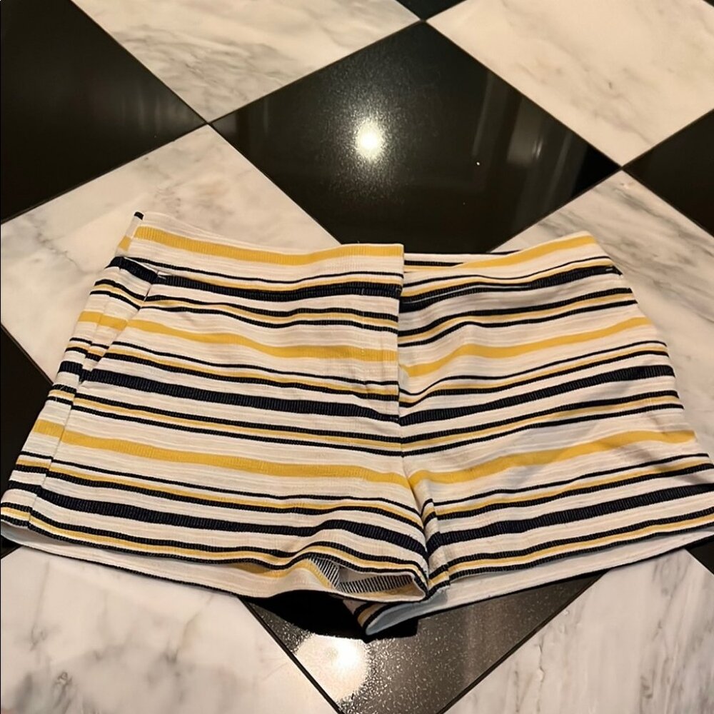 Loft Riviera Yellow and Navy Striped Shorts